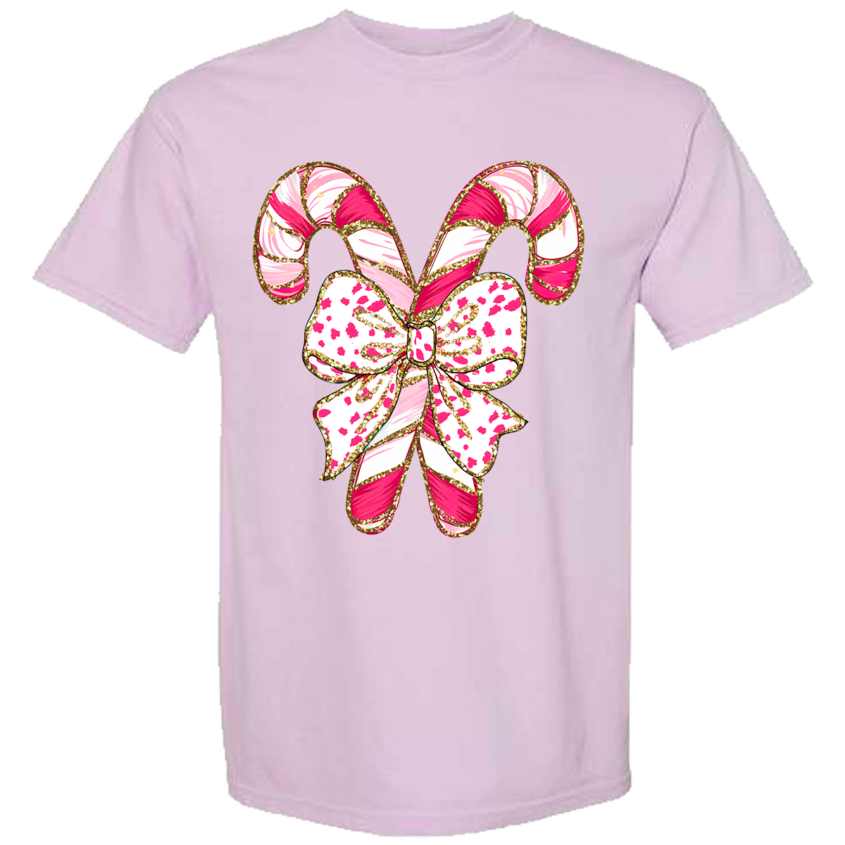 Pink Candy Canes Comfort Color Tee