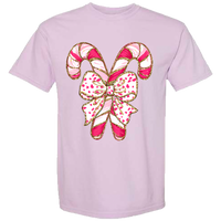 Pink Candy Canes Comfort Color Tee