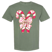 Pink Candy Canes Comfort Color Tee