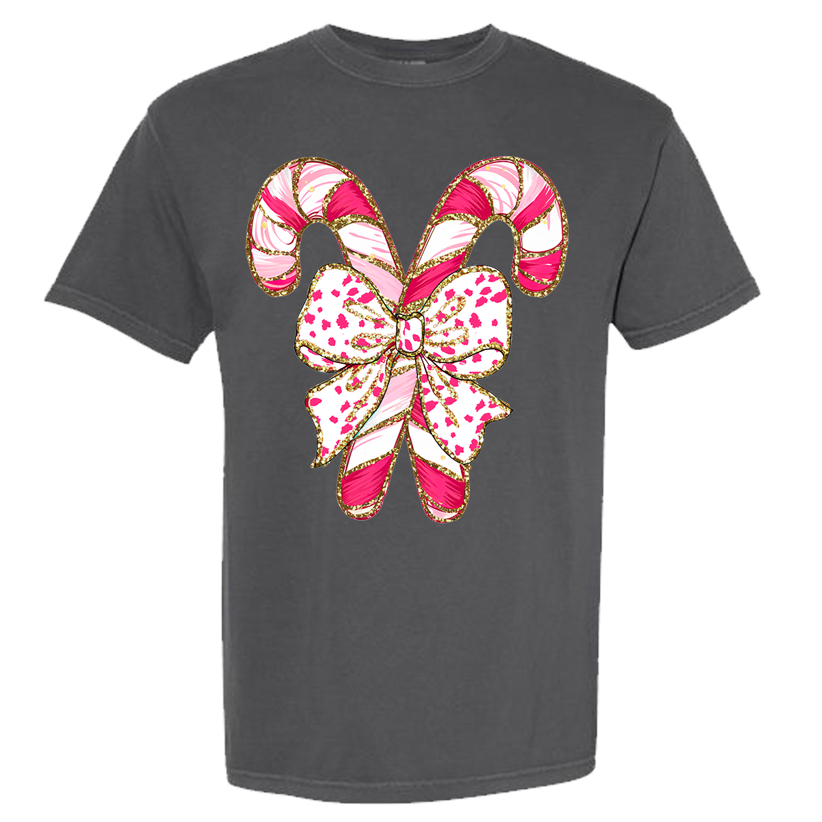 Pink Candy Canes Comfort Color Tee