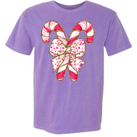 Pink Candy Canes Comfort Color Tee