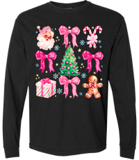 Pink Christmas Comfort Color Tee - Long Sleeve