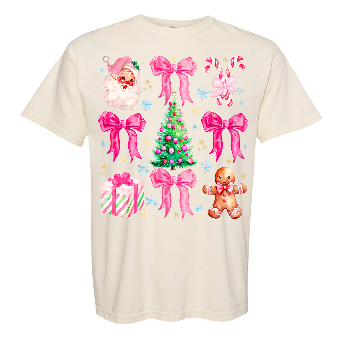 Pink Christmas Comfort Color Tee