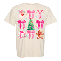 Pink Christmas Comfort Color Tee