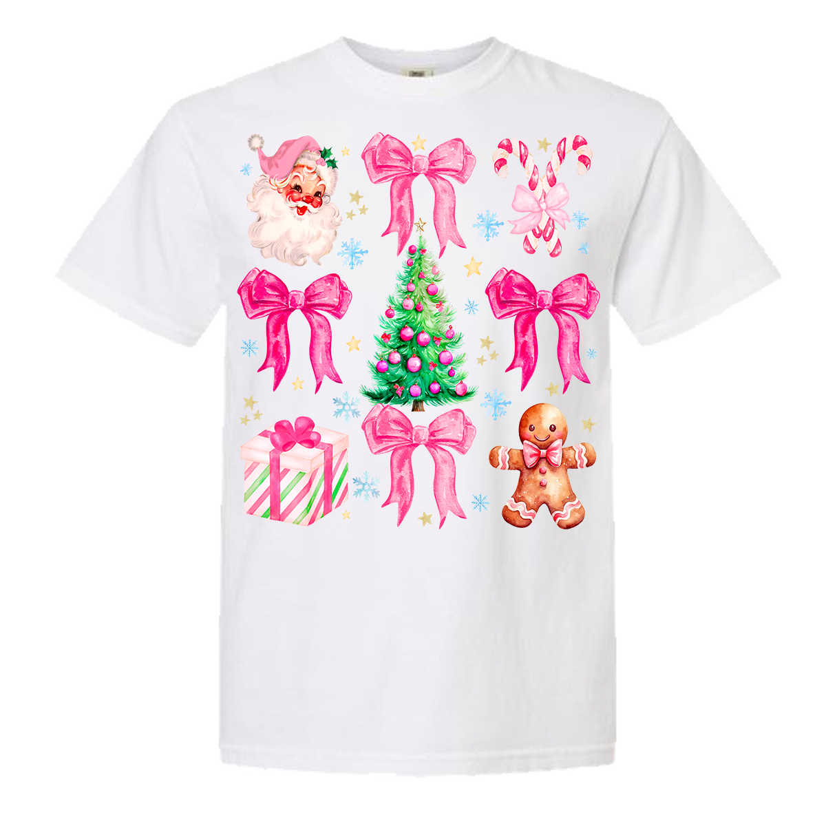 Pink Christmas Comfort Color Tee