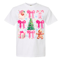 Pink Christmas Comfort Color Tee