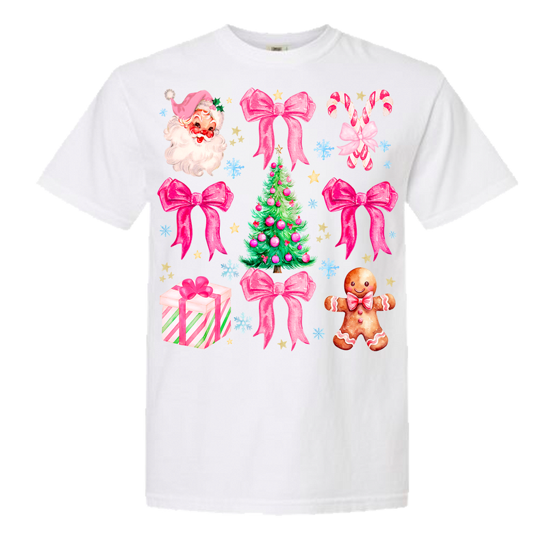 Pink Christmas Comfort Color Tee