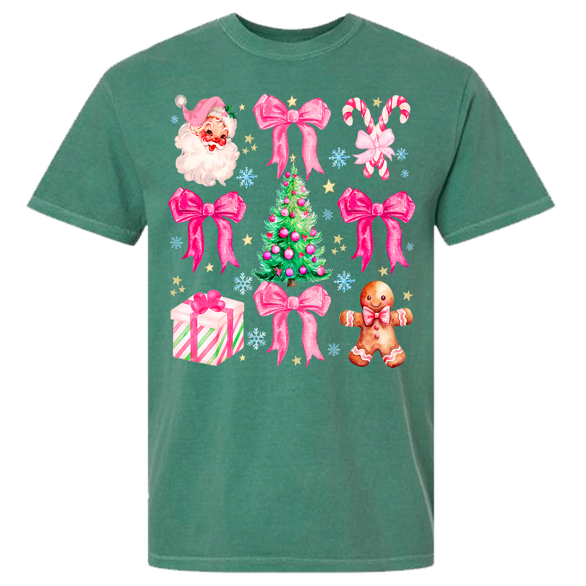 Pink Christmas Comfort Color Tee