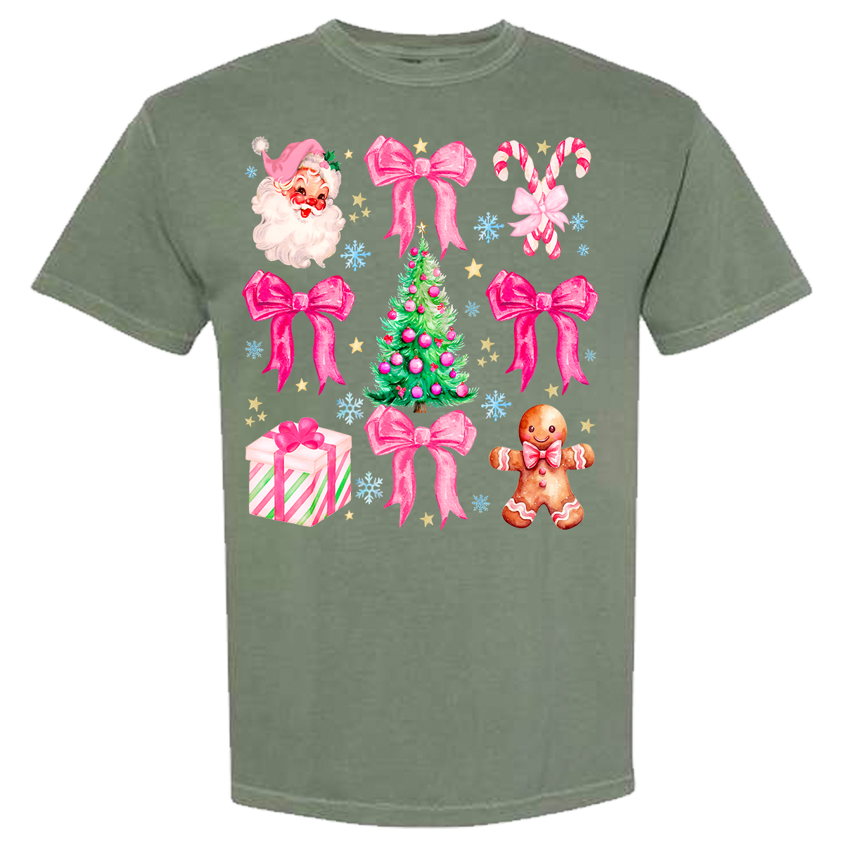 Pink Christmas Comfort Color Tee