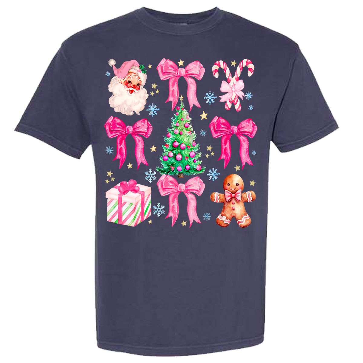 Pink Christmas Comfort Color Tee