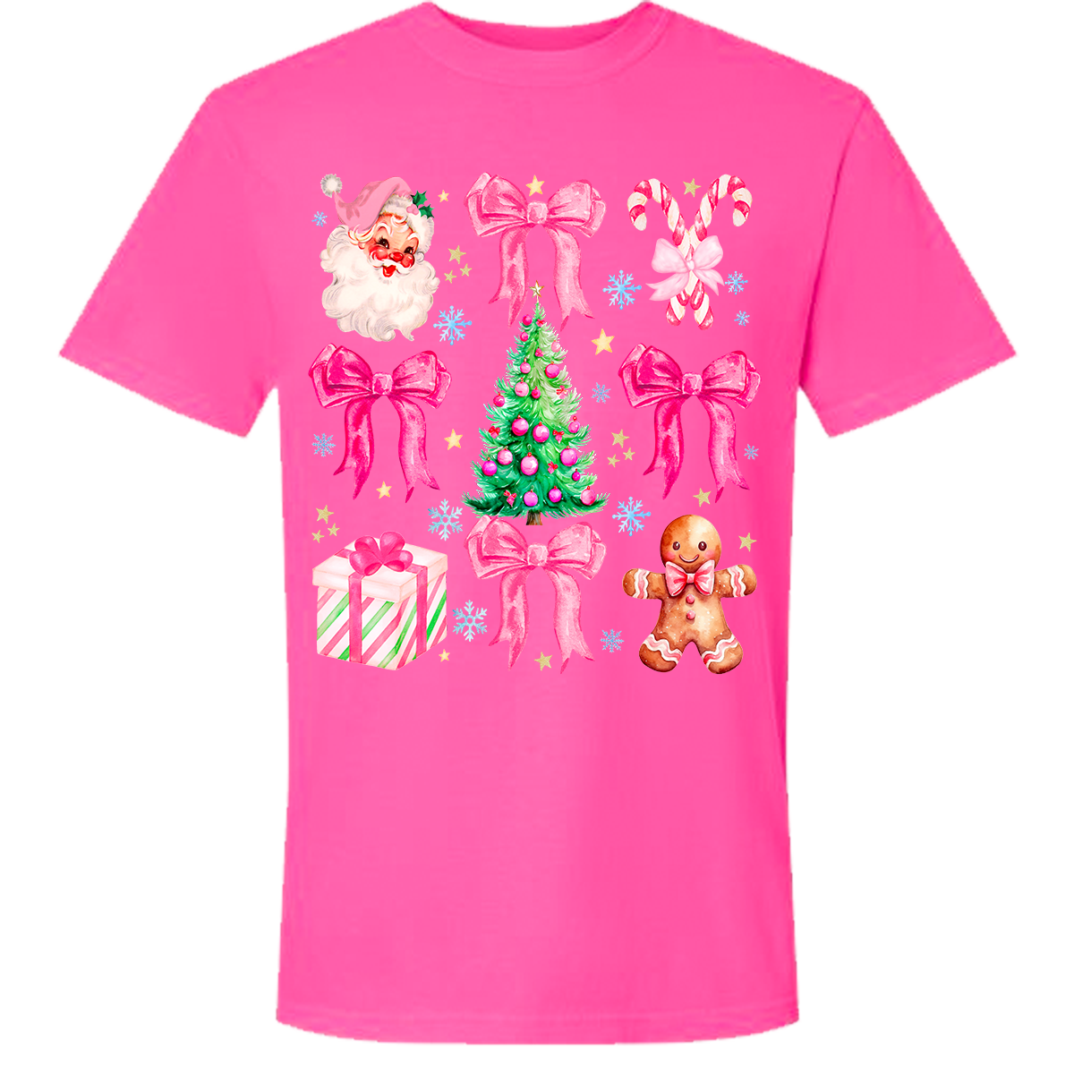 Pink Christmas Comfort Color Tee