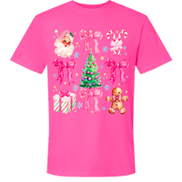 Pink Christmas Comfort Color Tee