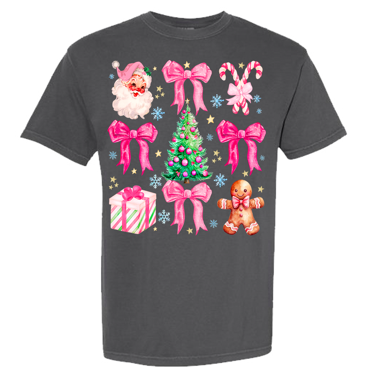 Pink Christmas Comfort Color Tee