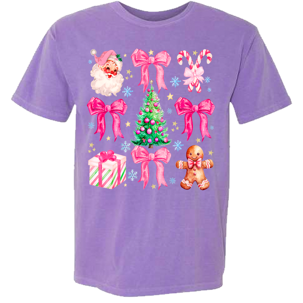 Pink Christmas Comfort Color Tee