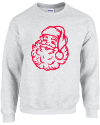 Santa Puff Tee - Ash Grey / Red Design