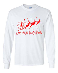 Here Comes Santa Paws Tee - White