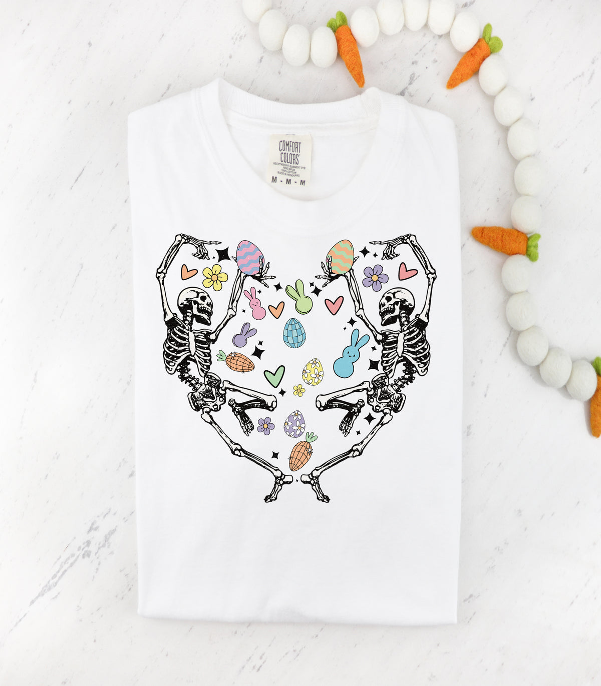 Skeleton Easter Heart Comfort Colors Tee