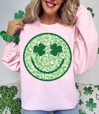 Smiley Leopard St Patrick's Day Tee