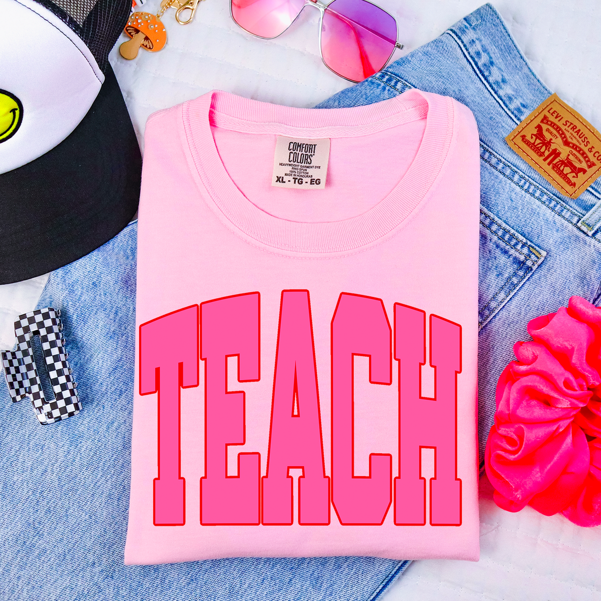 Teach Comfort Color Tee - Blossom / Pink