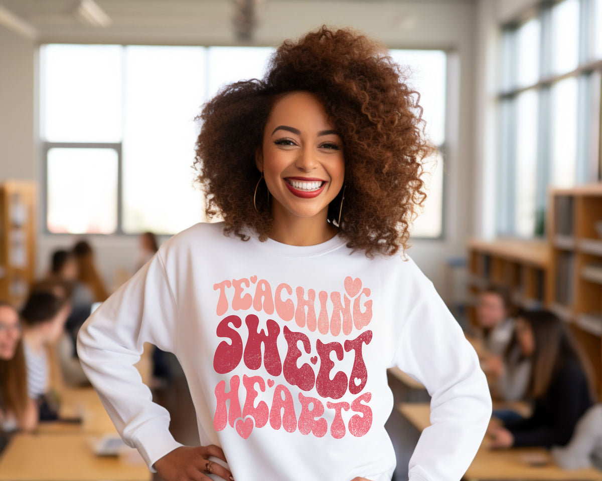 Teaching Sweethearts Sweatshirt - White