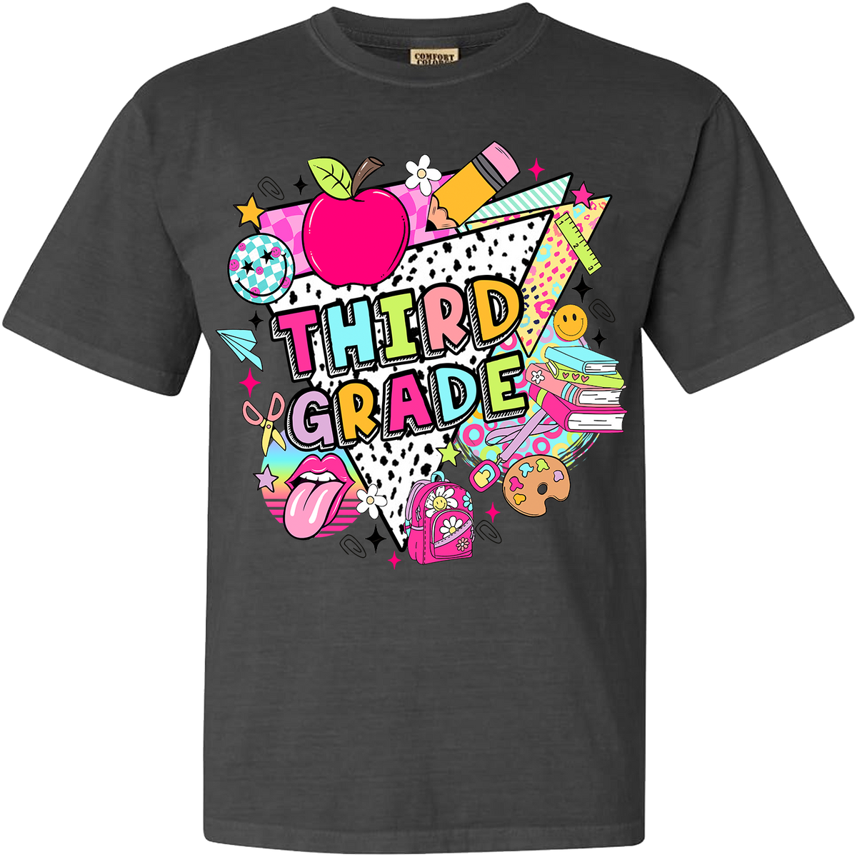 Third Grade Retro Comfort Color Tee - Pepper