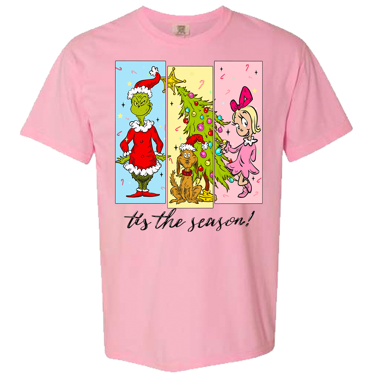 Tis The Season Characters Comfort Color Tee