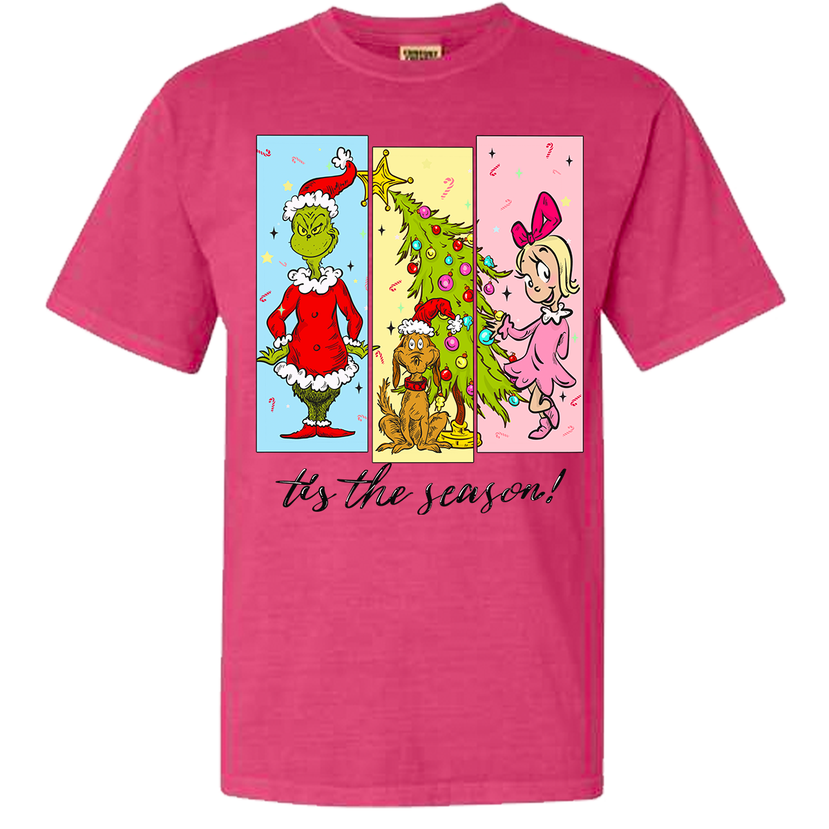 Tis The Season Characters Comfort Color Tee