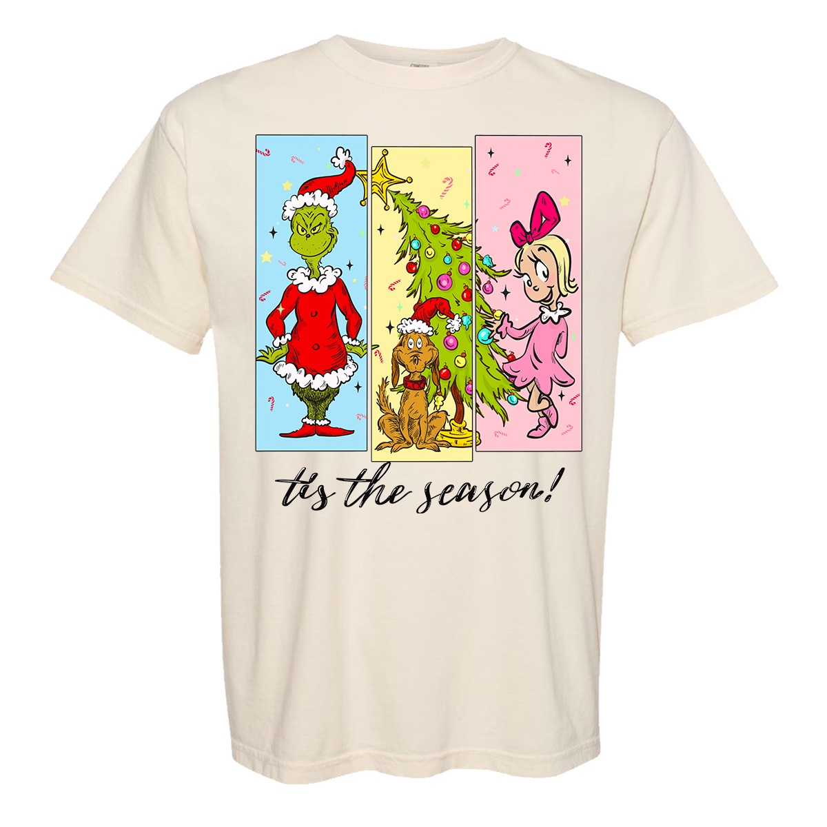 Tis The Season Characters Comfort Color Tee