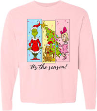 Tis The Season Characters Comfort Color Tee - Long Sleeve