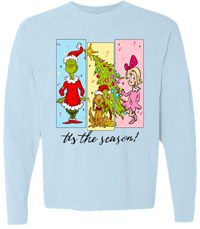 Tis The Season Characters Comfort Color Tee - Long Sleeve