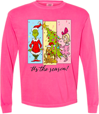 Tis The Season Characters Comfort Color Tee - Long Sleeve