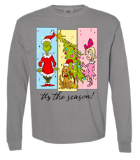 Tis The Season Characters Comfort Color Tee - Long Sleeve