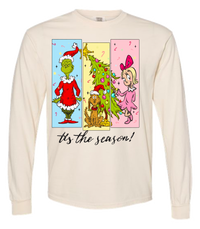 Tis The Season Characters Comfort Color Tee - Long Sleeve