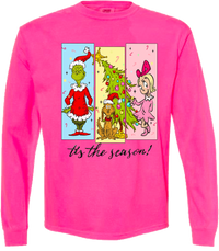 Tis The Season Characters Comfort Color Tee - Long Sleeve