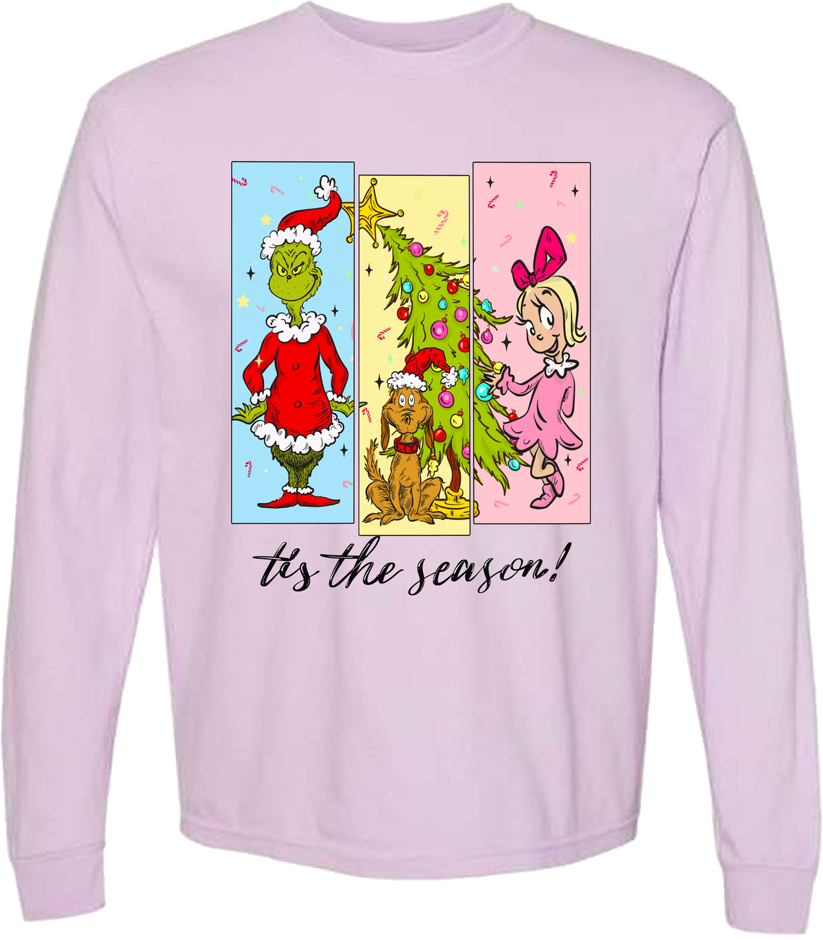 Tis The Season Characters Comfort Color Tee - Long Sleeve