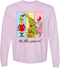 Tis The Season Characters Comfort Color Tee - Long Sleeve