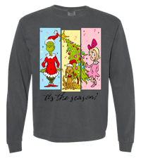 Tis The Season Characters Comfort Color Tee - Long Sleeve