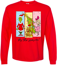 Tis The Season Characters Comfort Color Tee - Long Sleeve