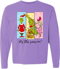 Tis The Season Characters Comfort Color Tee - Long Sleeve