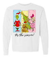 Tis The Season Characters Comfort Color Tee - Long Sleeve