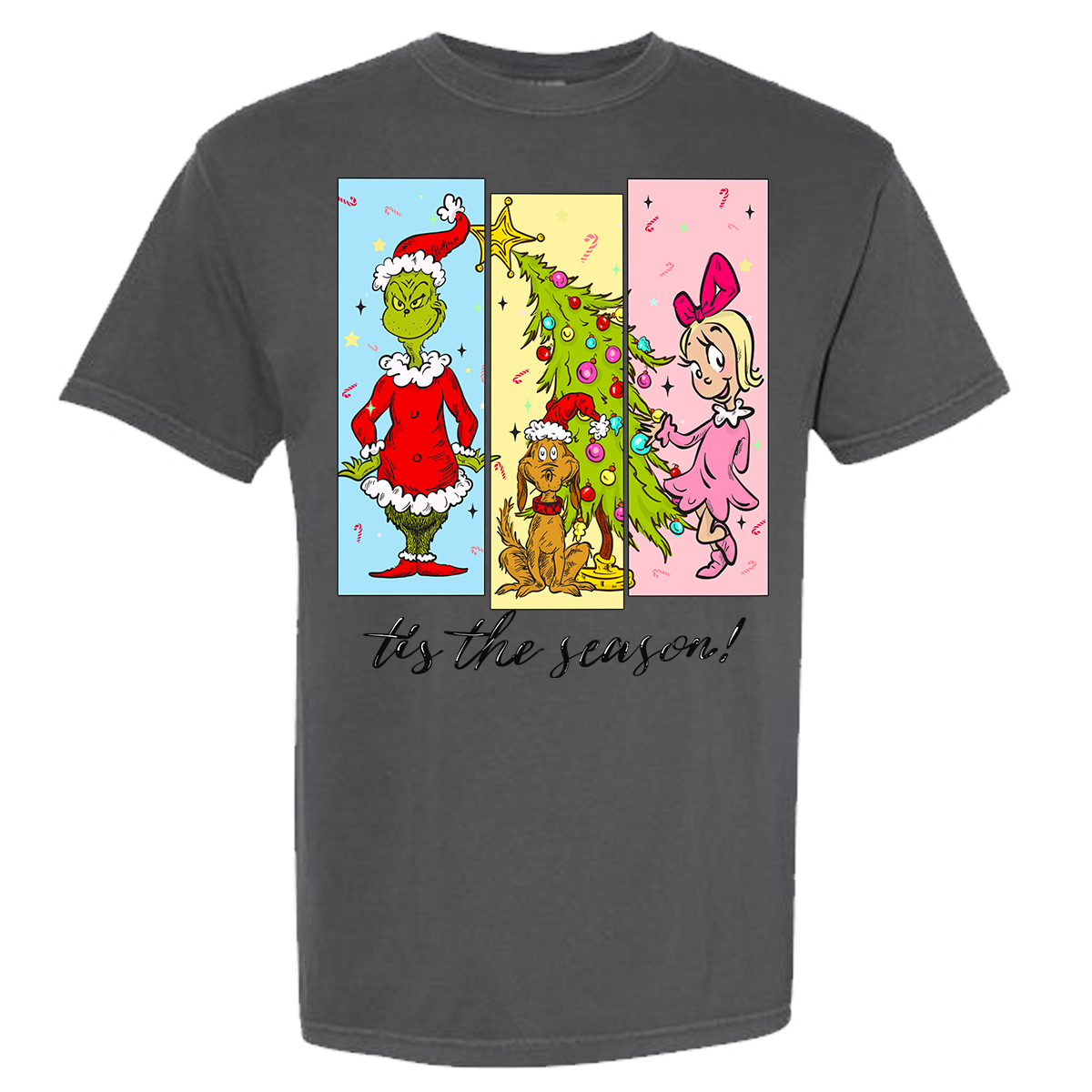 Tis The Season Characters Comfort Color Tee