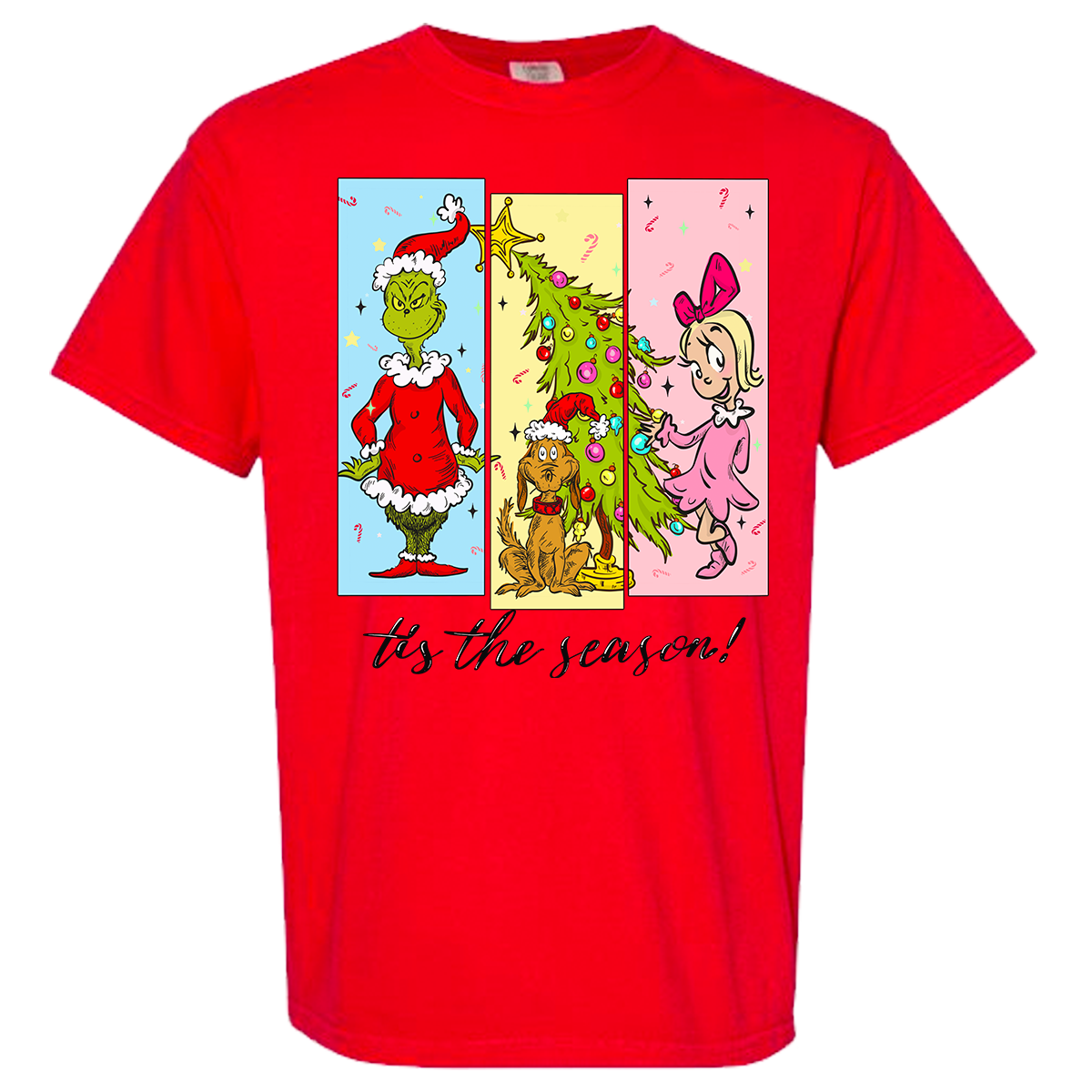 Tis The Season Characters Comfort Color Tee