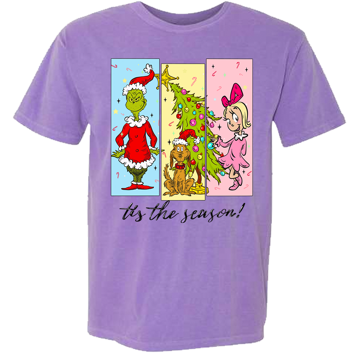 Tis The Season Characters Comfort Color Tee