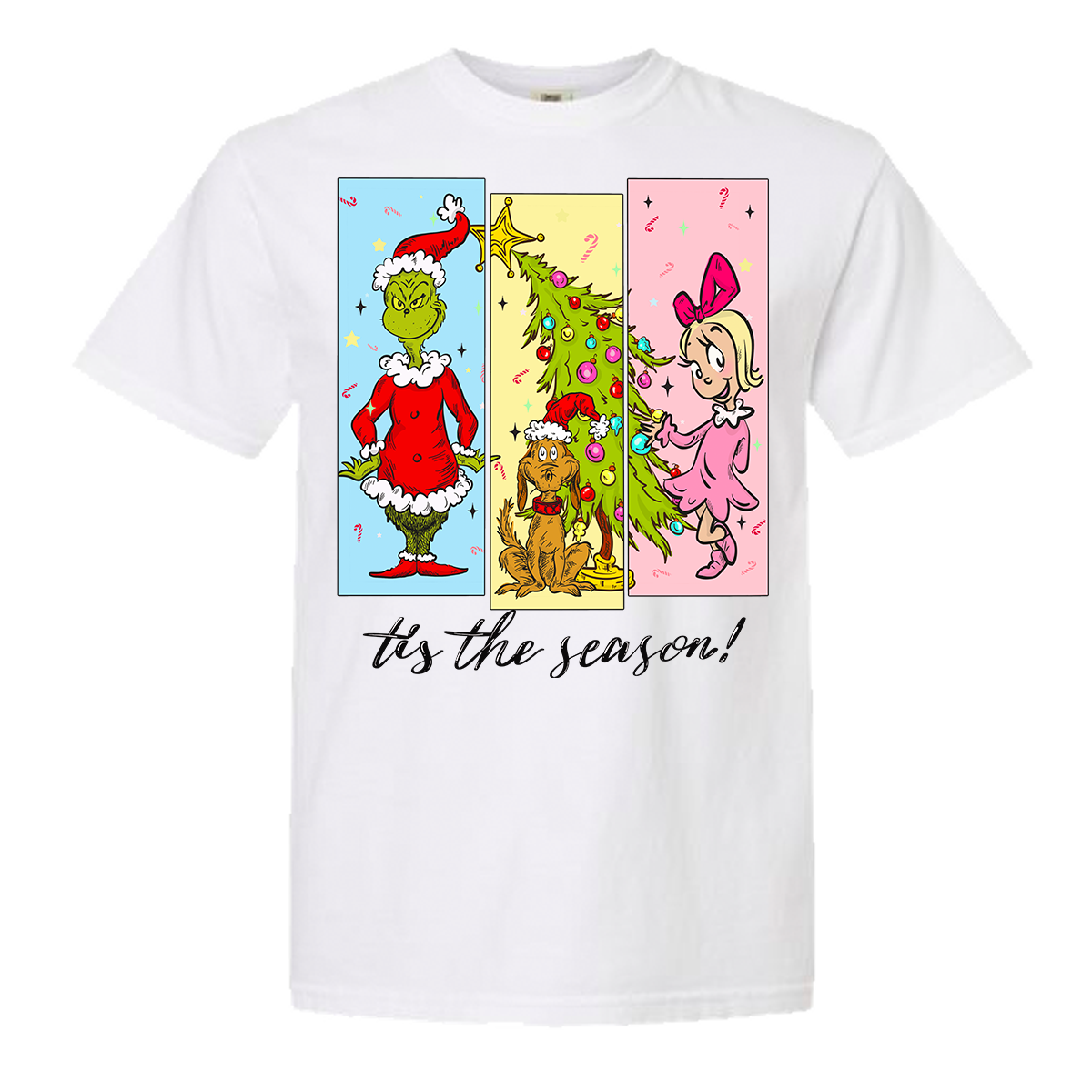 Tis The Season Characters Comfort Color Tee