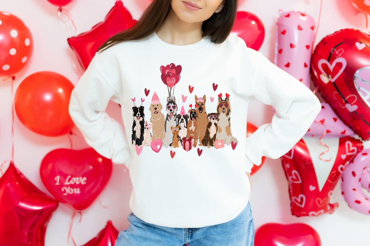 Valentine's Dog Sweatshirt - White