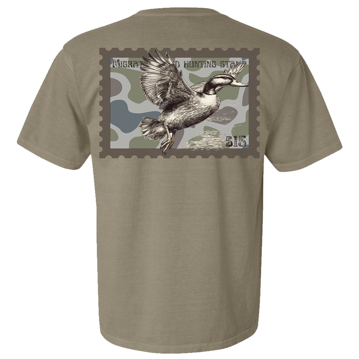 Waterfowl Stamp Comfort Color Tee - Khaki