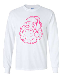 Santa Puff Tee - White / Pink Design