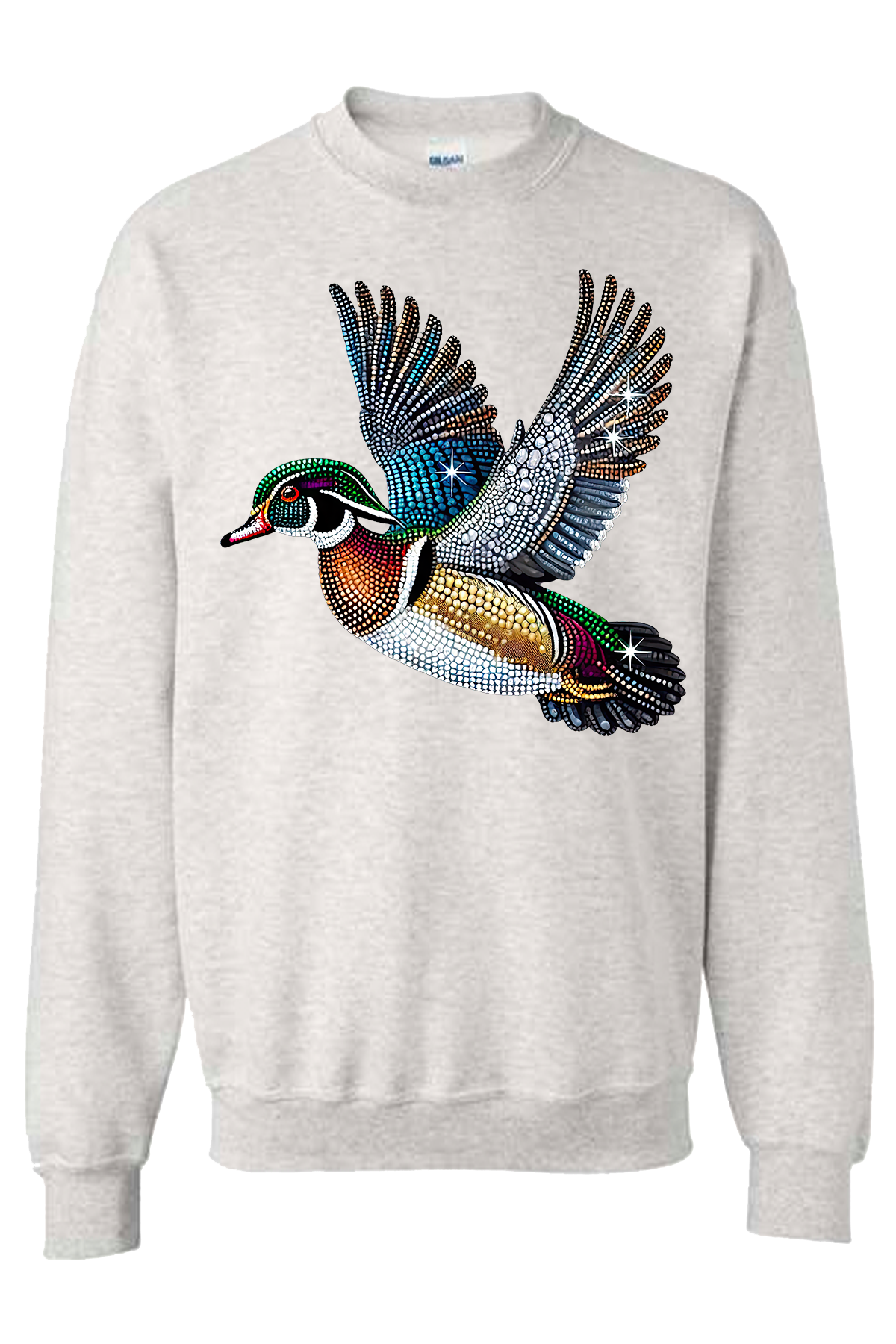 Wood Duck Faux Rhinestones Sweatshirt