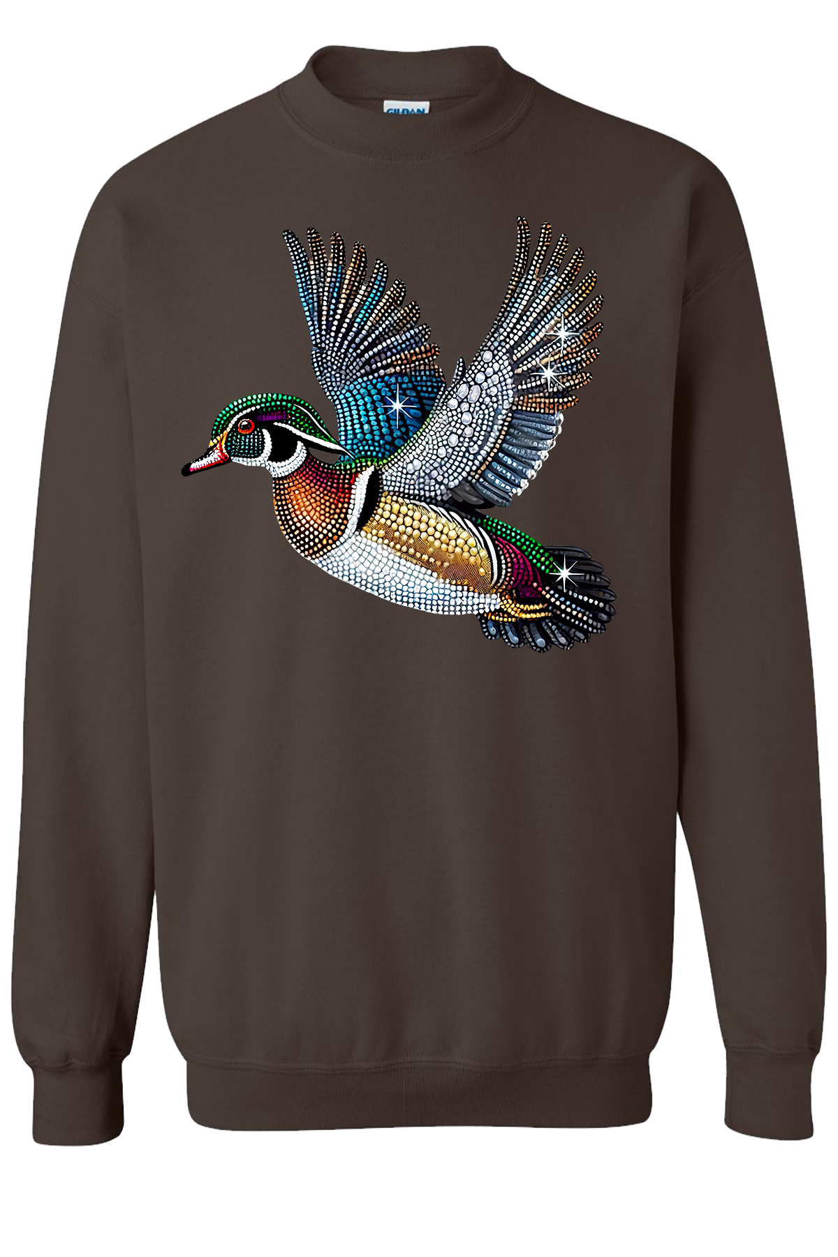 Wood Duck Faux Rhinestones Sweatshirt