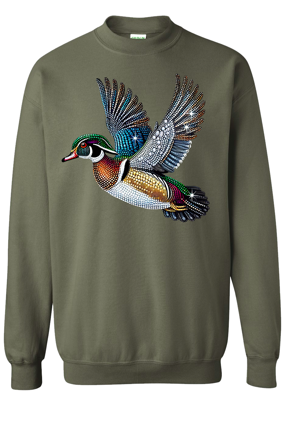 Wood Duck Faux Rhinestones Sweatshirt